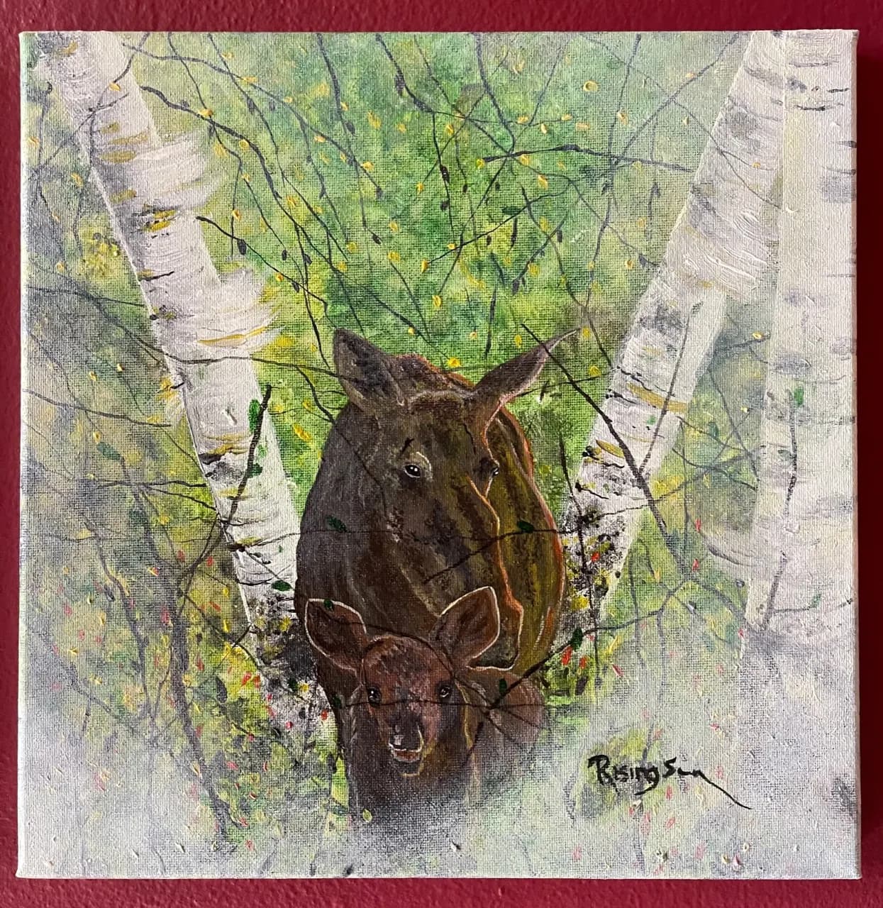Woodland Family, artwork by Clarence Rising Sun